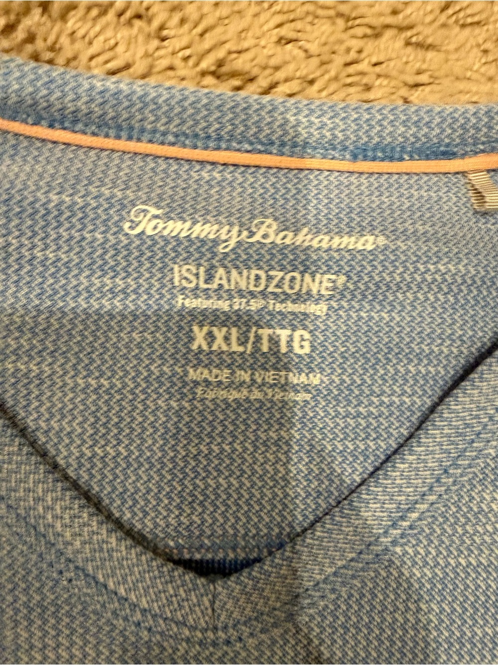 Tommy Bahama IslandZone Men’s XXL Blue V-Neck Performance T-Shirt